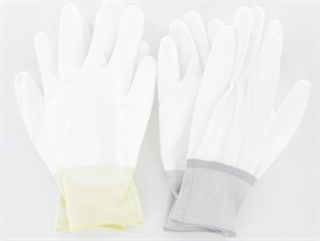 schildershandschoen wit met gecoate binnenzijde